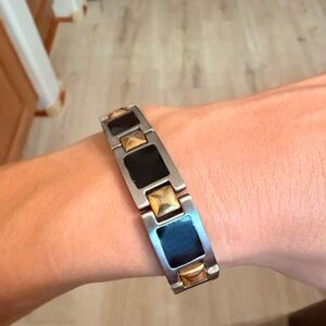 Stainless Steel Black and Gold Bracelet
